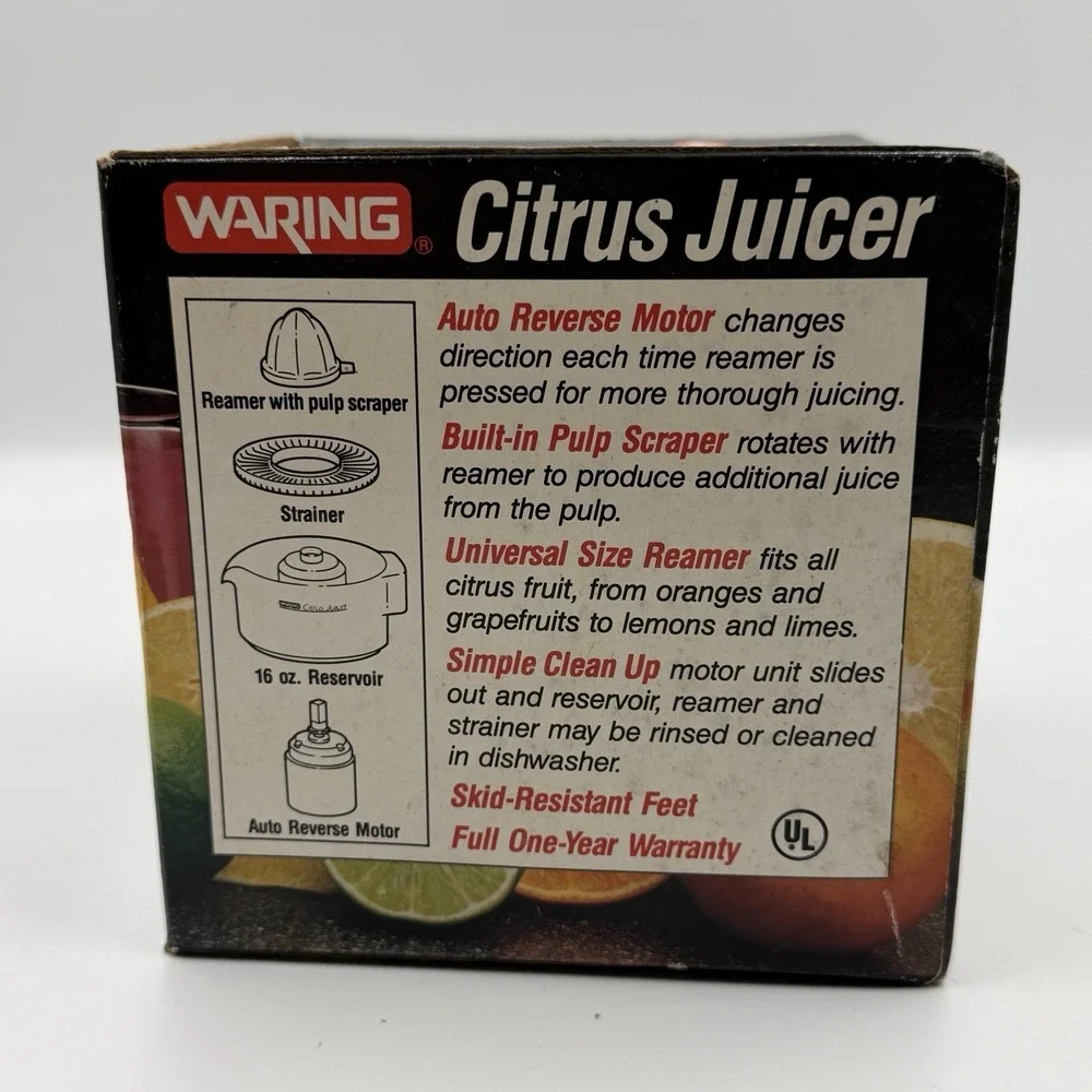 Vintage Waring JC210-1 Citrus Juicer White Electric w/ Original Box